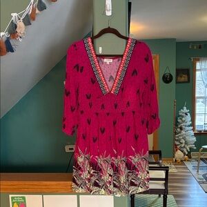 Umgee Pink and Black Mini Dress